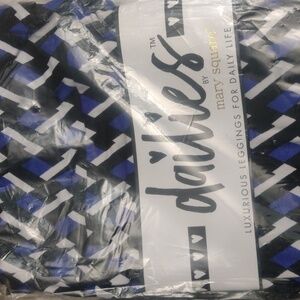 Mary Square Women Blue Patterned Leggings Yoga Pants Size 12-18